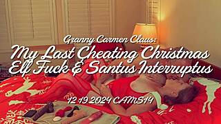 Granny Carmen's naughty Christmas cheating with elf