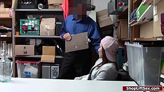 Teen Shoplifter Gets Fucked On Officers Desk