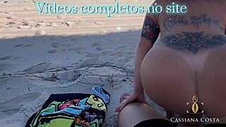 Cassiana costa rides big ass in dunes without condom