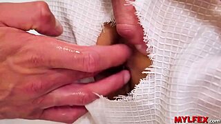 Mylfex - stepmom accidentally anal fucked by her stepson trough shower hole