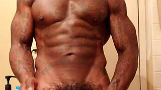 Hallelujah johnson worships big black hairy cock intensely.