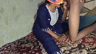 Step sister video features Indian desi girl in homemade setting.