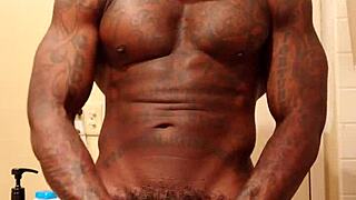 Hallelujah johnson worships big black hairy cock intensely.