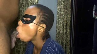 Petite Skinny Ebony Babe Gives Good Blowjob