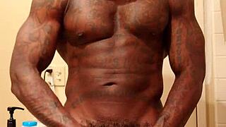 Hallelujah johnson worships big black hairy cock intensely.