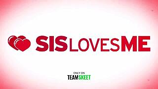 blonde milf teacher engages in threesome with step-sibling students in pov