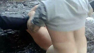 Unbelievable! What started as a simple hike with dwarf Pitoco turned into public sex at the waterfall! Tiffany Montavani takes it hard on the trail in this TBT video.