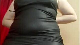 cock worship training session, blonde with big tits in leather pov instruction