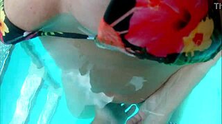 husband films wife playing with two guys at public hotel pool, karina and lucas 😈