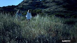 Scarlet red & black eden, can you handle this outdoor lesbian orgasm?