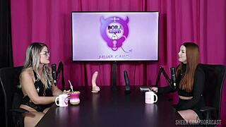 Latina Malu Paz in BDSM Domination with Blonde Bruna Carlos on Sheer Red