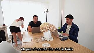 employee seduces two students for doggystyle and missionary fucking