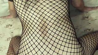 what's this skinny milf wife doing in her homemade video with her big ass and monster cock?