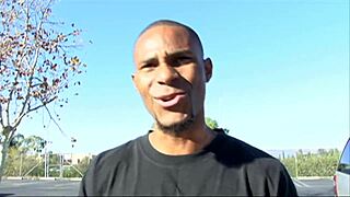 your step mom, a hot milf, lets a black hunter squeeze her huge tits. they get wild outdoors with intense banging.