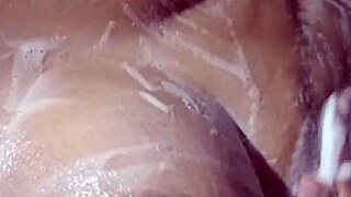 Taking a shower when neighbor SLAMS his cock in my mouth