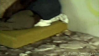 alexis crystal gets cum on her face in public threesome by the railroad