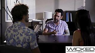 wicked - blonde babe gets a good dicking by the porn producer, fingering