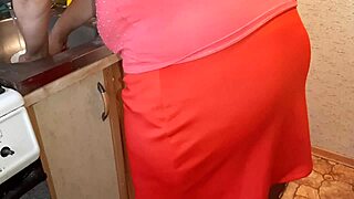 Jerking Off to Neighbor in Kitchen During Dinner Prep