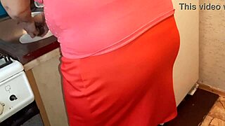 Jerking Off to Neighbor in Kitchen During Dinner Prep