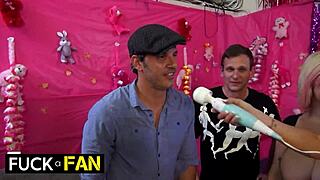 Tory Lane Jerks Off Lucky Winner