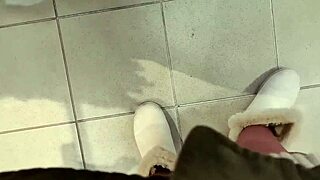 your italian stepmother shows you her ass and hairy pussy in a dressing room