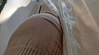 your italian stepmother shows you her ass and hairy pussy in a dressing room