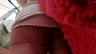 your italian stepmother shows you her ass and hairy pussy in a dressing room