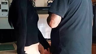 his best friend fucks me doggystyle in the kitchen while he watches tv