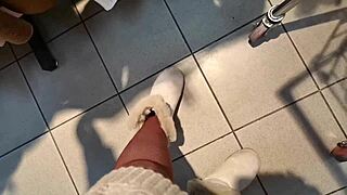 your italian stepmother shows you her ass and hairy pussy in a dressing room