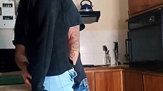 his best friend fucks me doggystyle in the kitchen while he watches tv