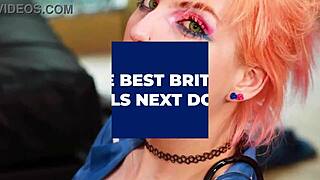 Hot british brunette wanks off and fucks a lucky fan