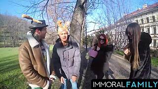 Mia Trejsi Begs For Double Dicks In Pussy Pounding!