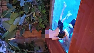 pinay bestfriend comforts with extreme blowjob, cum in mouth and taste at pool