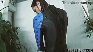 Sexy Skinny Woman In Spandex Bikini Enjoys Underwater Aquafilia In Bathtub