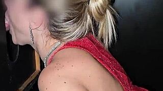 the cuckold takes me to inner club for gloryhole fun