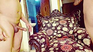 milf's tight pussy in missionary threesome cumshot