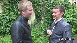 Naughty buddy plows lover for dollars while skint stud watches