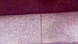 Caught filming ebony granny wife's wet pussy under skirt