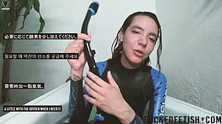 Sexy Skinny Woman In Spandex Bikini Enjoys Underwater Aquafilia In Bathtub