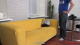 brunette teen gets fucked doggystyle and rides at casting