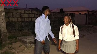 ghana street boy takes schoolgirl home for rough missionary dick class