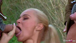 Skinny Teen Seduces into Anal DP Threesome Passion