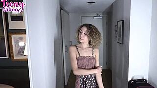 babysitter allie addison gets bent over and licked by the boss before riding him for a load of jizz