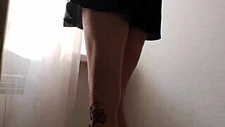 This Hairy Beauty Reveals Her Pussy Under The Skirt