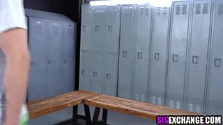 Step Brother And Step Sister Engage In Foursome Sex In Locker Room