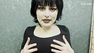 Goth Mavis Dracula seduces you to fuck her pussy and cum on feet!
