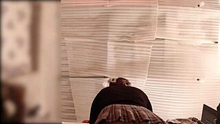 No Panties Under Skirt As Secretary Bends Over Folding Clothes In Hidden Cam