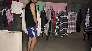 Home Sex With Stepmother's Slut In Laundry Yard!