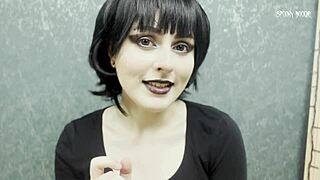 Goth Mavis Dracula seduces you to fuck her pussy and cum on feet!