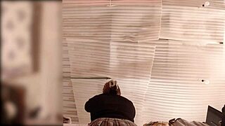 No Panties Under Skirt As Secretary Bends Over Folding Clothes In Hidden Cam